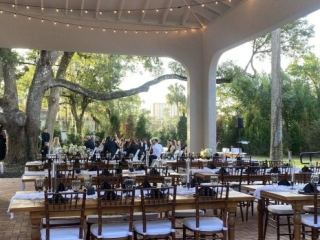 Covered reception with market lights