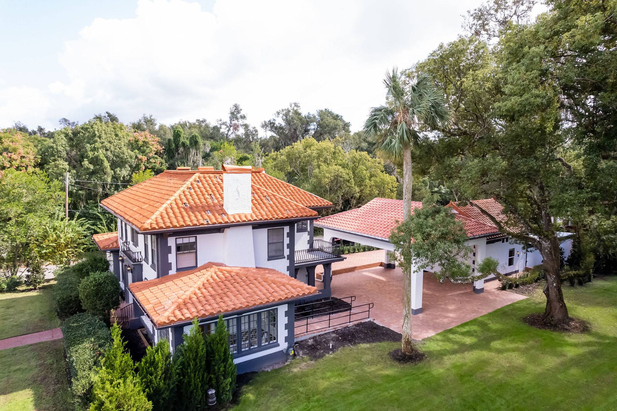 Villa Festa Aerial View of outdoor pavilion area - Central Florida's Historic Indoor & Outdoor Wedding Venue