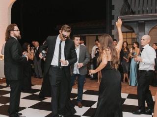 Outdoor wedding dance party