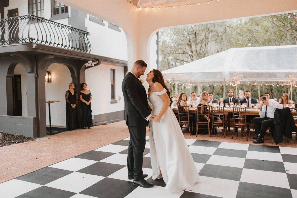 First dance under the covered pavilion