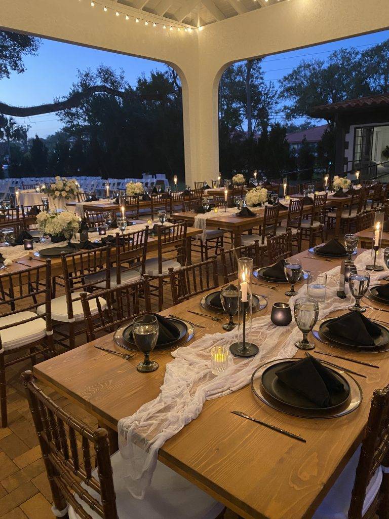 Covered patio - Orlando area wedding receptions