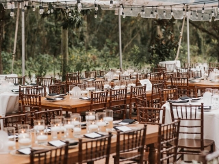 Outdoor tent wedding reception